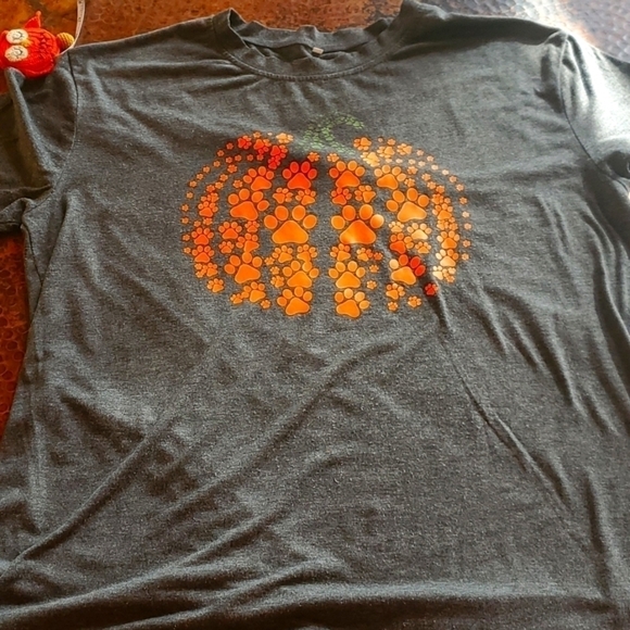 Vivid Pumpkin Dog Paws Graphic Short Slv. Sz. 2XL T-shirt - Picture 4 of 9
